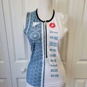 CASTELLI Shake Shack Philadelphia Runner Breakaway Zipper Front White Blue Top M